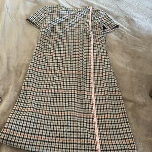 Calvin Klein Plaid Mini Dress - Black, White, Pink